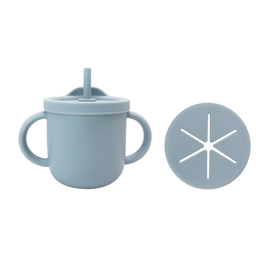 Bicchiere in silicone 4 in 1 DUSTY BLUE